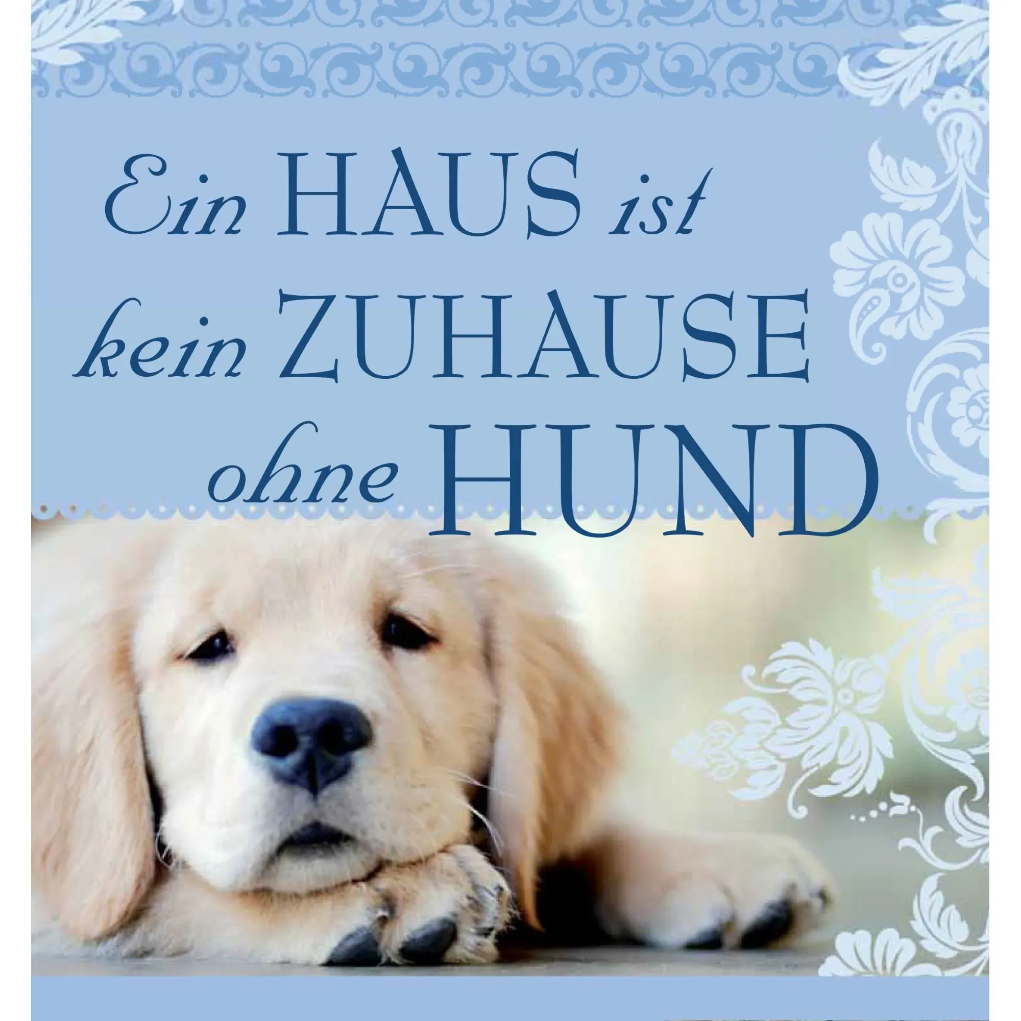 H&H Romantisches Geschirrtuch "Ein Haus ist keine Zuhause ohne Hund" Handtuch