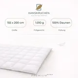 HANSKRUCHEN GmbH HANSKRUCHEN Daunendecke 155x200 cm extra Warm 100% Daunen waschbar Allergiker Winterdecke atmungsaktiv Bettdecke weiss - Weiß