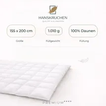HANSKRUCHEN GmbH HANSKRUCHEN Daunendecke 155x200 cm extra Warm 100% Daunen waschbar Allergiker Winterdecke atmungsaktiv Bettdecke weiss - Weiß