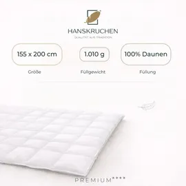 HANSKRUCHEN GmbH HANSKRUCHEN Daunendecke 155x200 cm extra Warm 100% Daunen waschbar Allergiker Winterdecke atmungsaktiv Bettdecke weiss - Weiß