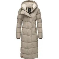 Ragwear Damen, atmungsaktiver Wintermantel Warmer wasserdichter Steppmantel lang mit