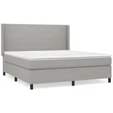 vidaXL Boxspringbett mit Matratze Hellgrau 180x200 cm Stoff1380180