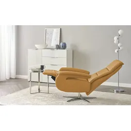 Wohnwert Relaxsessel Mira Leder 81 x 119 x 93 cm Gelb mit Relax-Funktion