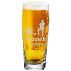 Willi Becher Bierglas Helles-Glas 0,5 l mit Eichung - Bierfass