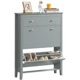 SoBuy Schuhkipper 80 x 108 x 25 cm grau / grau lackiert