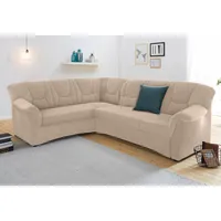 DOMO collection Ecksofa »Sarafina L-Form«, wahlweise mit Bettfunktion, optional mit Federkern, beige