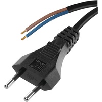 EMOS Netzkabel, Anschlusskabel schwarz/Verbindungskabel für Haushaltsgeräte mit Euro-Stecker, 2X
