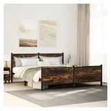vidaXL Metallbett 180 x 200 cm Braun