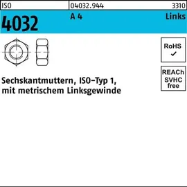 Bufab Sechskantmutter ISO 4032 links M22 A 4 - 70 10 Stück