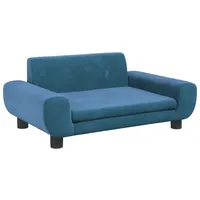 Kindersofa Blau 70x45x33 cm Samt - Blau