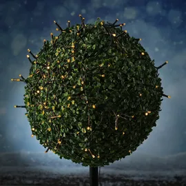 MARELIDA LED Solar Lichterkette bernstein LED - 8 Modi USB Garten Outdoor Außen