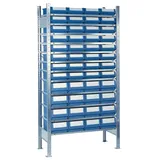 NORDWEST Handel AG Lager Grundregal Stahl H2000xB1000xT400mm blau 12 Stahlböden