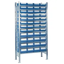 NORDWEST Handel AG Lager Grundregal Stahl H2000xB1000xT400mm blau 12 Stahlböden