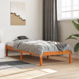 vidaXL Massivholzbett 90 x 200 cm Wachsbraun
