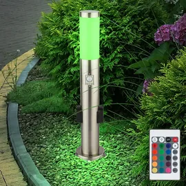 ETC Shop Außenleuchte Edelstahl DxH 7,6x60 cm 1x RGB LED 8,5W 806Lm dimmbar warmweiß