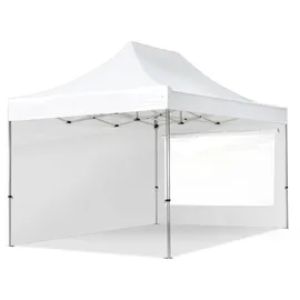 TOOLPORT Faltpavillon 3 x 4,5 m inkl. 2 Seitenteile Weiß