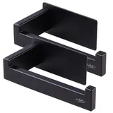 infactory 2er-Set Toilettenpapierhalter, ohne Bohren, selbstklebend, schwarz