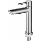 Einzel Kaltwasser Edelstahl Waschbecken Wasserhahn Silber Becken Wasserhahn