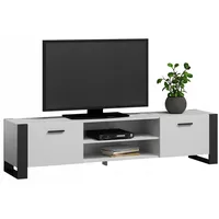 Matkam Möbel Fernsehkommode, Weiß, 185x50x43.6 cm, Wohnzimmer, Wohnwände, Lowboards,