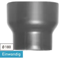 raik Ofenrohr Erweiterung 180mm - 200mm Stahlblech 20 cm x 20 cm x 14,5 cm grau