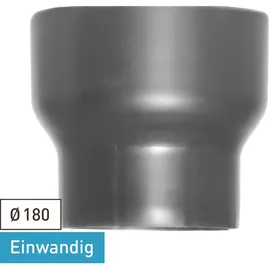 raik Ofenrohr Erweiterung 180mm - 200mm Stahlblech 20 cm x 20 cm x 14,5 cm grau
