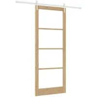vidaXL Haustür Schiebetür Natur 93 x 232 cm Massivholz Kiefer und Glas (1-St)