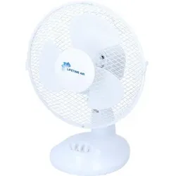 Lifetime Tischventilator Ø23cm 2 Geschwindigkeiten Neigbar Schwenkfunktion 23W Weiß Tischventilator