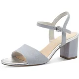 Marco Tozzi Damen Sandalen mit Absatz Blockabsatz, Silber (Silver), 39 EU