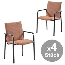 BEST Freizeitmöbel Positano Dining-Sessel 57 x 63 x 86 cm anthrazit/terracotta 4 St.