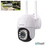 ieGeek Smart Home Kamera 360° Überwachungskamera HD Nachtsicht & 4X Optischer Zoom 1080P Kamera (AuBenbereich,Aussen,Outdoor, 1-tlg., 2,4GHz WLAN PTZ mit Automatische Verfolgt, WiFi Dome Camera mit Farbiger Nachsicht, 24/7 Aufzeichnungen)