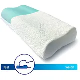 gorilla gesund Orthopädisches Nackenstützkissen, Nackenkissen Comfort Neck, Tencel® Lyocell Bezug, Höhenverstellbar mit abnehmbaren Schichten (Elastic-Kaltschaum)