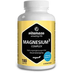 Magnesium 350 mg Komplex Citrat/Oxid/Carbon.vegan 180 St