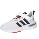 adidas Racer TR23 Shoes Kids8 EL Sneaker, FTWR White/Core Black/Bright Red Strap, 38