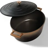 STONELINE Cocotte Bräter mit Deckel Induktion geeignet, Antihaft, Pfanne + Kochtopf, Gold