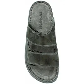 ROHDE Pantoletten Clogs Leder Klettverschluss Alassio 6240, Größe:42 EU, Farbe:Schwarz