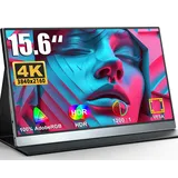 UPERFECT Portable Monitor 4K 15,6 Zoll Tragbarer Monitor 100% AdobeRGB Metallgehäuse Mobiler Bildschirm mit Protective Case Mini HDMI Type-C USB OTG für Laptop, PC, Phone, PS4, VESA-kompatibel