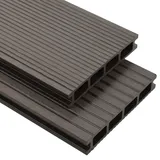 16m2 Terrassendielen WPC Hohlkammerplatten 2,2m Dunkelbraun