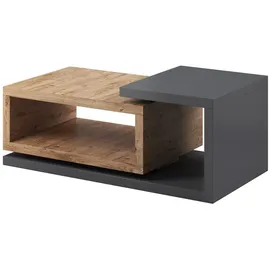 Lomadox Couchtisch BEXLEY-83 in Eiche Ribbeck Nb. mit Absetzungen in anthrazit, B/H/T: ca. 120/40/60 cm