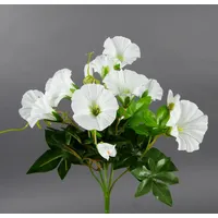 Seidenblumen Roß Petunienbusch 28cm weiß -ohne Topf- ZF künstliche