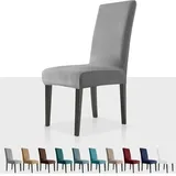 Alovez - Stretch-Stuhlhussen aus Samt für Esszimmerstühle, 2er-Set, abnehmbare Stuhlhussen aus Samt für Esszimmerstühle, Plüsch-Stuhlhussen (Grau, 6)