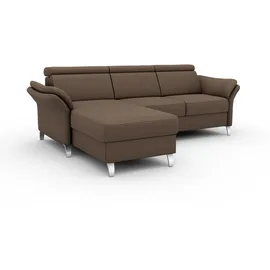 sit&more Ecksofa SIT & MORE "Vincenzo L-Form", braun, B:252cm H:84cm T:165cm, Sofas, Ecksofa, inklusive Kopfteilverstellung, wahlweise mit Bettfunktion, Bettkasten