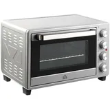 Homcom Minibackofen 32L 1600W Elektrischer Mini Ofen mit 32 Liter Fassungsvermögen silber 52,2L x 38,1B x 33,5H cm