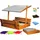 QLS Sandkasten aus Holz mit Sitzbank und Dach grau