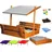 QLS Sandkasten aus Holz mit Sitzbank und Dach grau