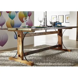 Massivmoebel24 Altholz Esstisch 140 x 76 x 90 cm mehrfarbig