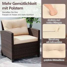 Costway HW66651RE+ Gartenmöbel-Set Rot, Braun