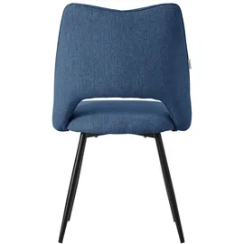 ML-Design Esszimmerstühle 2er Set Blau aus Stoffbezug, Rückenlehne