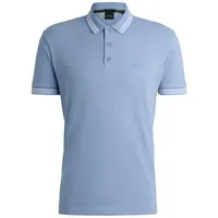 BOSS GREEN Poloshirt »Paddy«, mit kontrastfarbenen Streifen am Kragen, Gr. L, Open Blue498, , 76019702-L