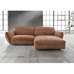 Ecksofa BETYPE "Be Type Be Chilled, L-Form", braun (cognac), B:280cm H:85cm T:180cm, AnilinLEDER Pallino gewachst (echtes Rindsleder) Das von südamerikanischen Rindern stammende Anilinleder wird in Fässern gefärbt. Natürliche Merkmale wie Narben, Insektenstiche und Hornstöße bleiben dem 1, 2 - 1, 4 mm starken Leder erhalten und sorgen für ein naturbelassenes Aussehen. Durch ein zusätzliches Wachs-Finish entsteht eine angenehm weiche und warme Haptik. Um die Langlebigkeit des Leders zu erhalten, wird empfohlen eine dauerhafte direkte Sonneneinwirkung zu vermeiden sowie die Lederoberfläche regelmäßig mit einem weichen Tuch zu säubern. In Abhängigkeit von der (Faser-)Struktur der jeweiligen Häute kann sich u201eder Effektu201d und u201edie Farbeu201d während des Produktionsprozesses verändern, sodass möglicherweise Farbabweichungen und Veränderungen in der Faserstruktur entstehen können. Dies ist bei dieser Art von Leder gewünscht und stellt keinen Reklamationsgrund dar., Sofas, in 2 Breiten mit stylischer und offener Nahtführung