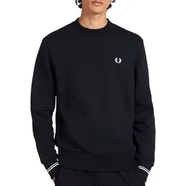 Fred Perry Herren Sweatshirt schwarz unifarben, schwarz, NOS
